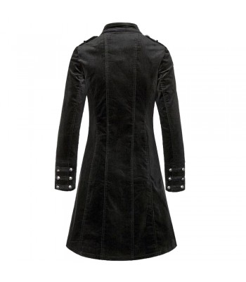 Womens Gothic Velvet Black Slim Fitted Coat Womens Vintage Fashion Coat 